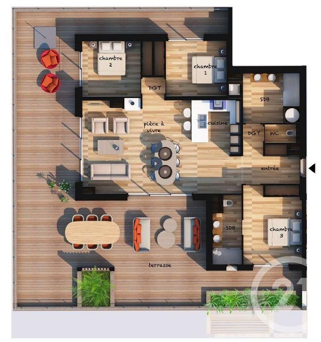 Appartement T4 à vendre - 4 pièces - 104.9 m2 - LECCI - 20 - CORSE - Century 21 Demeures Conseils