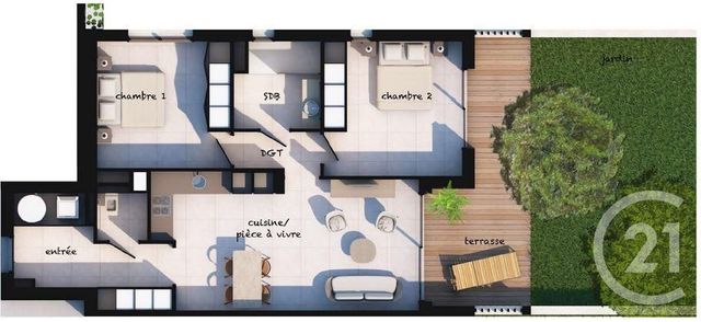 Appartement T3 à vendre - 3 pièces - 73.96 m2 - LECCI - 20 - CORSE - Century 21 Demeures Conseils