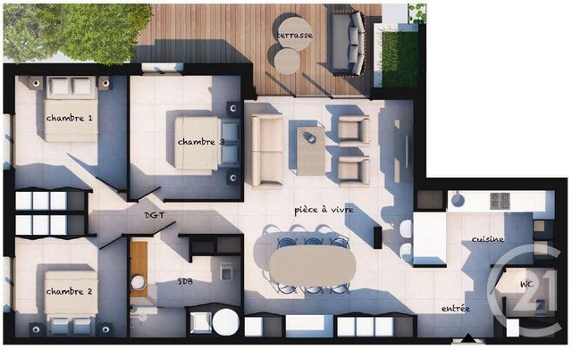 Appartement T4 à vendre - 4 pièces - 94.36 m2 - LECCI - 201 - CORSE - Century 21 Demeures Conseils