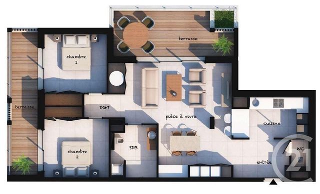 Appartement T3 à vendre - 3 pièces - 74.98 m2 - LECCI - 20 - CORSE - Century 21 Demeures Conseils